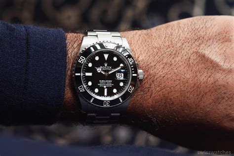 rolex submariner date on wrist